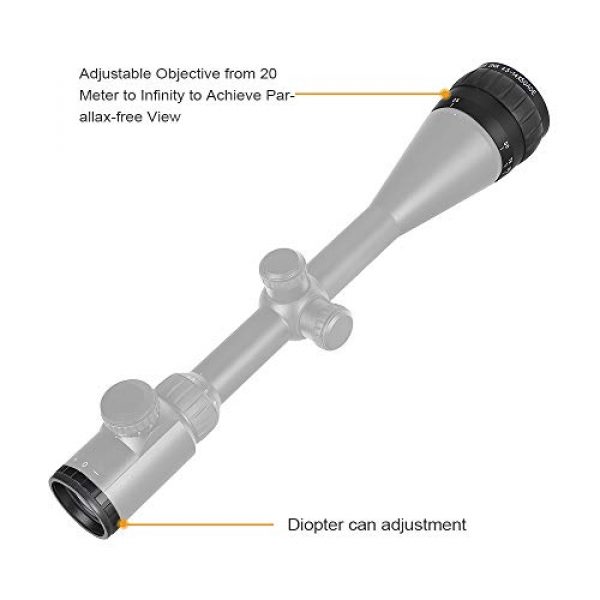 ohhunt Rifle Scope 5 ohhunt 4.5-14x50 AOE Hunting Riflescope Red Glass Etched Cross Reticle Optical Sights Scope with One Piece Mount Rings