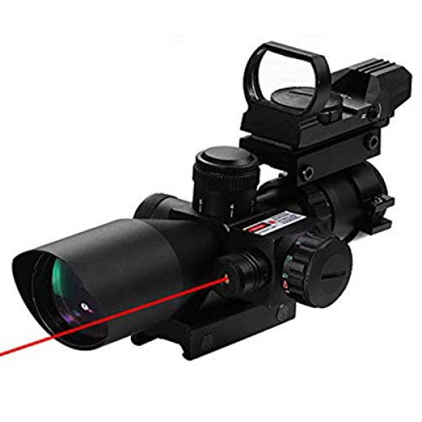 Luger Rifle Scope 1 2.5-10x40 Tactical Rifle Scope - Red Green Illuminated Mildot Range Finder Reticle