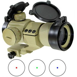 Ahlmanstr Rifle Scope 1 Ahlmanstr Micro Rifle Scope 1x30 Blue Green Red Dot Sight with Cantilever Mount Fits Weaver Rails for Hunting Shooting Range Outdoors Tan Color