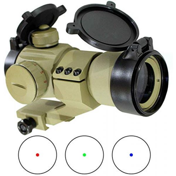 Ahlmanstr Rifle Scope 1 Ahlmanstr Micro Rifle Scope 1x30 Blue Green Red Dot Sight with Cantilever Mount Fits Weaver Rails for Hunting Shooting Range Outdoors Tan Color
