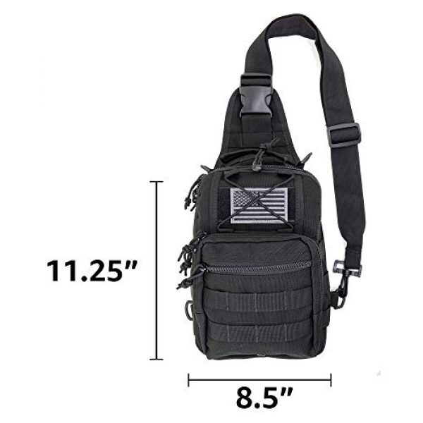 LINE2design Tactical Backpack 6 LINE2design First Aid Sling Backpack - EMS Equipment Emergency Medical Supplies Tactical Range Shoulder Molle Bag - Heavy Duty Sports Outdoor Rescue Pack - Perfect for Camping Hiking Trekking - Black