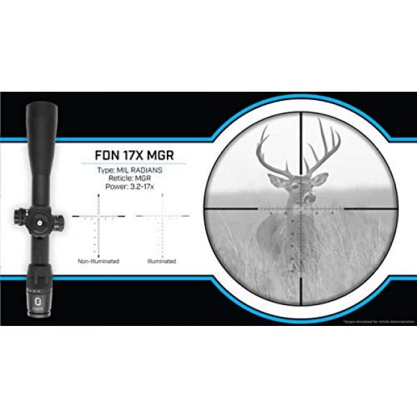 U.S. Optics Rifle Scope 7 U.S. Optics FDN-17X Riflescope, 3.2-17x50mm, 34mm Tube, FFP, MGR Reticle, 1/4 IPHY FDN 17X MGR