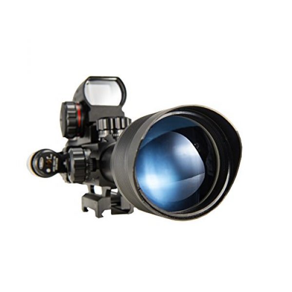 Pinty Rifle Scope 4 Pinty Rifle Scope 4-12x50EG Rangefinder Mil Dot Tactical Reticle Scope with Laser Sight and Red Dot Sight