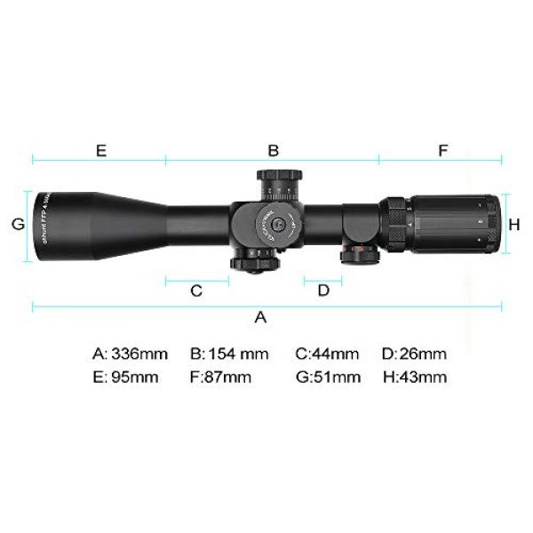 ohhunt Rifle Scope 6 ohhunt FFP 4-14X44 SFIR Hunting Riflescope First Focal Plane RG Illuminated with Rings 30mm Tube Riflescopes