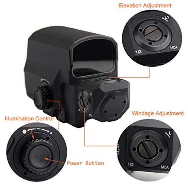 AJDGL Rifle Scope 3 AJDGL Tactical Red Dot Sight Rifle Scope- Hunting Holographic Reflex Sight with 20mm Rail Mount for Shooting