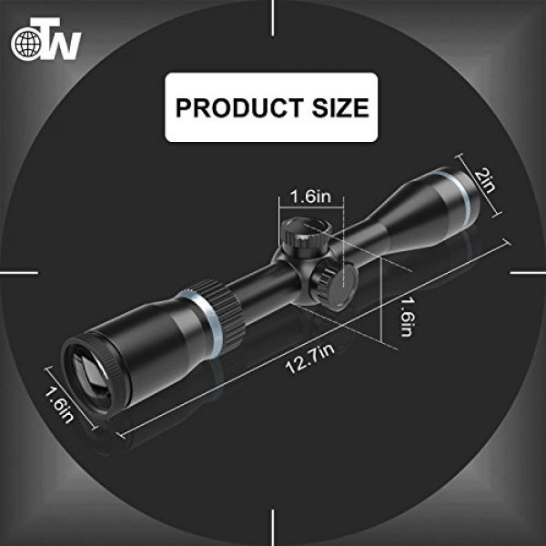 OTW Rifle Scope 2 OTW Rifle Scope 3-12X40,BDC Reticle 750 Capped Turrets for Hunting Black Matte