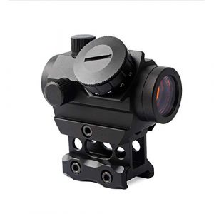 Higoo Rifle Scope 1 Higoo Mini Micro Red Dot Reflex Sight, 4 MOA Compact Red Dot Rifle Scope with 1 inch Riser Mount, 1x22mm, Black