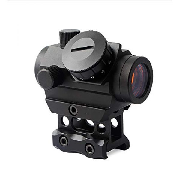 Higoo Rifle Scope 1 Higoo Mini Micro Red Dot Reflex Sight, 4 MOA Compact Red Dot Rifle Scope with 1 inch Riser Mount, 1x22mm, Black