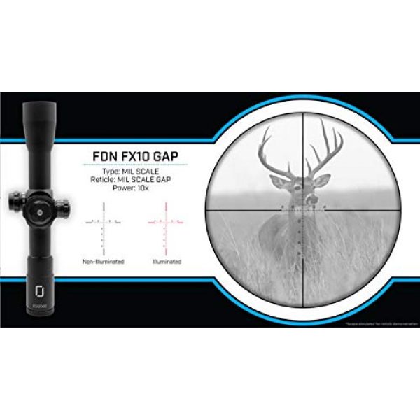 U.S. Optics Rifle Scope 7 U.S. Optics FDNFX-10 Riflescope, 10x40mm, 34mm Tube, FFP, Gap Reticle, 1/10 MIL FDN FX10 Gap