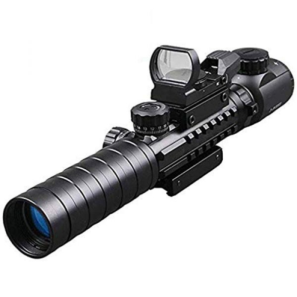Luger Rifle Scope 1 Luger Tactical 3-9X32EG Optical Dual Red Green Illuminated Crosshair Range Finder Rifle Scope with Red Green Reflex 4 Reticles Sight