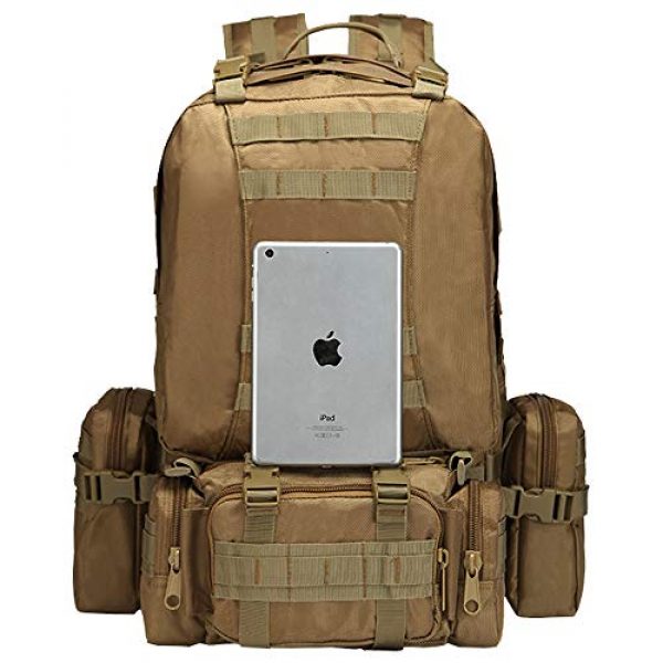 Suoki Tactical Backpack 2 Tactical Backpack 55L with Built-up 3 MOLLE Bags Rucksacks for Travelling