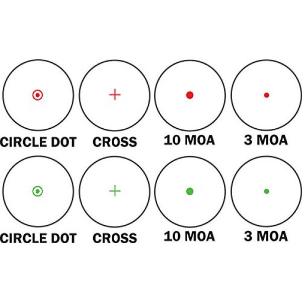 BARSKA Rifle Scope 6 BARSKA AC11704 Multi-Reticle Electro Reflex Sight Green / Red Reticle with with Picatinny / Weaver Style Base, 1x33mm