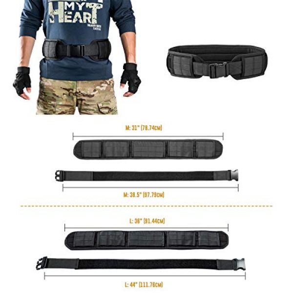 OneTigris Tactical Belt 5 OneTigris Padded Patrol Belt Dual-use MOLLE Belt with Mesh Lining for Shooting Airsoft Wargame Paintball Hunting