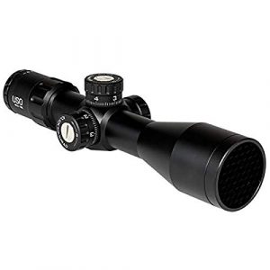 U.S. Optics Rifle Scope 1 US Optics 3-12x52mm 30mm Tube; Non-Lit FFP Triplex Reticle; Elevation and Windage Zeroing Knob with 1/10 MIL Adjustments TS-12X-TRIPLEX, Black