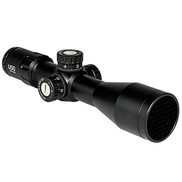 U.S. Optics Rifle Scope 1 US Optics 3-12x52mm 30mm Tube; Non-Lit FFP Triplex Reticle; Elevation and Windage Zeroing Knob with 1/10 MIL Adjustments TS-12X-TRIPLEX, Black