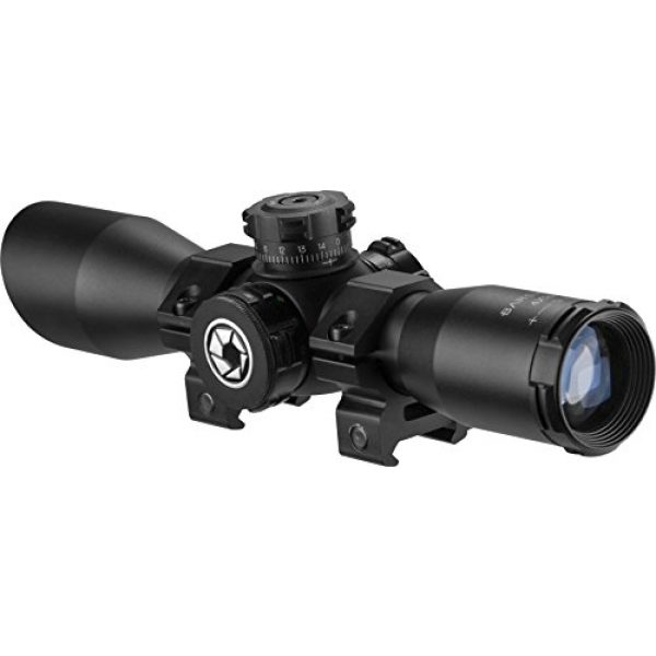 BARSKA Rifle Scope 2 BARSKA AC11876 Contour Rifle Scope 4x32 Red/Green Illuminated Mil-Dot Reticle with Picotinny/Weaver Rings