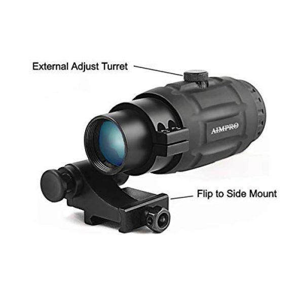 AIMPRO Rifle Scope 5 AIMPRO ALFA Red Dot Sight with Flip to Side Magnifier Combo