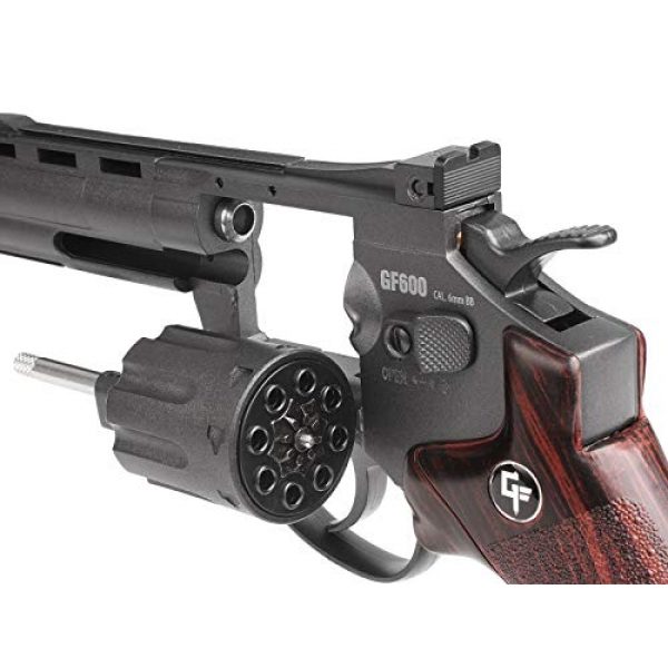 Game Face Airsoft Pistol 4 GameFace ACG357 CO2-Powered GF600 Semi-Auto 8-Shot 357 Airsoft Revolver, Grey/Brown