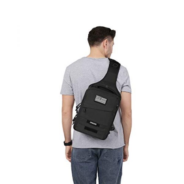 MOSISO Tactical Backpack 7 MOSISO Tactical Backpack, 2 Layer Chest Slingbag 600D Polyester Military Army Assault Molle Rucksack Shoulder Bag for Outdoor Sports Hiking Hunting Fishing Camping Training, Black