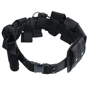 Davidsons Collection Tactical Belt 1 Davidsons Collection 10 in 1 Tactical Duty Belt, Utility Modular Equipment System Nylon Security Military Enforcement Belt with Pouches, for Security & Police (Adjustable 35-45 inches, Black)