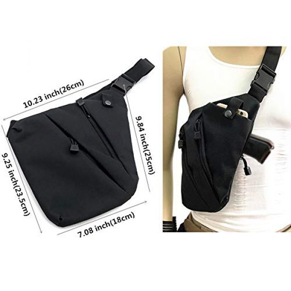 HWZ Tactical Pouch 5 HWZ Multifunctional Concealed Tactical Storage Gun Bag Holster Men's Right Nylon Shoulder Bag Anti-Theft Bag Chest Bag HuntingCycling, Camping, Leisure, Sports