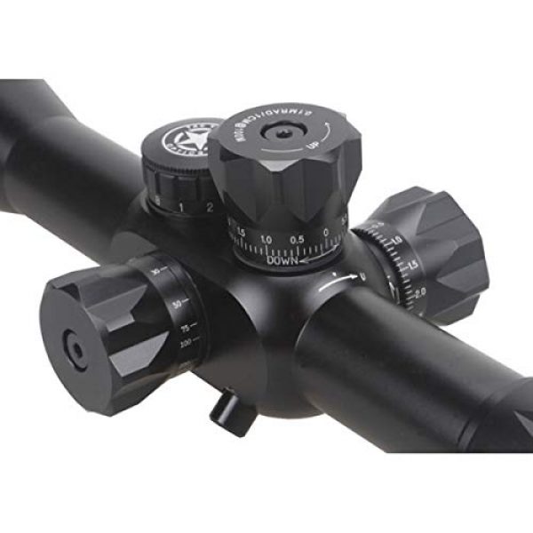 TAC Vector Optics Rifle Scope 6 TAC Vector Optics Tactical Riflescope Counterpunch 6-25x56 First Focal Plane Mil Dot Free Tri Rails Mount Honeycomb Sunshade Color Black