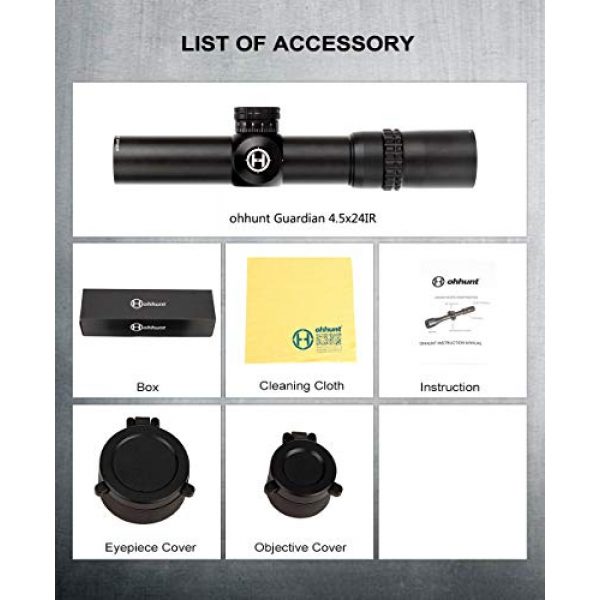 ohhunt Rifle Scope 7 ohhunt Guardian 4.5x24IR Compact Scope Glass Etched Reticle Turrets Lock Reset Rifle Scopes