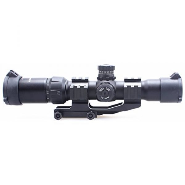 Vector Optics Rifle Scope 3 Vector Optics 1.5-4x30mm 1/2 MOA Tactical Riflescope with Red, Green & Blue Illuminated Chevron Reticle, Free 30mm One Piece Triple Rails Mount Rings (Matte Black)