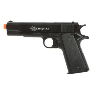 Colt Airsoft Pistol 1 Soft Air Colt Spring Pistol with Metal Slide, Black