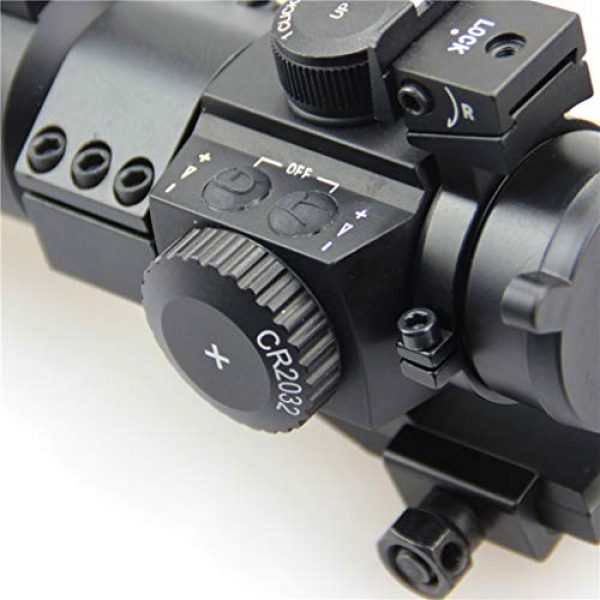 AJDGL Rifle Scope 5 AJDGL 1X30mm Tactical Red Dot Sight Scope- Rapid Ranging Reticle Fiber Optic Front Sight with Picatinny Rails for Rifle Hunting