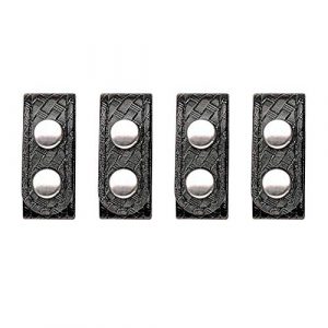 BIANCHI Tactical Belt 1 BIANCHI Model 7906 Basket Weave Belt Keepers with Brass Snap (4-Pack), Black