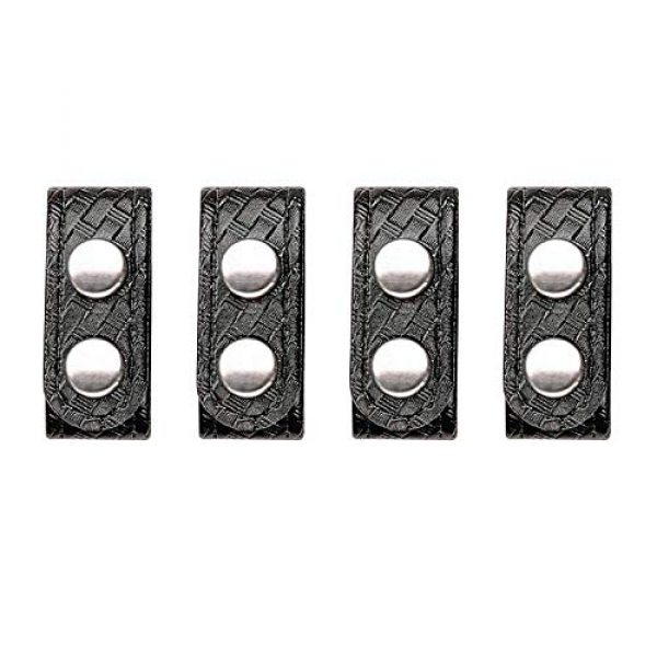 BIANCHI Tactical Belt 1 BIANCHI Model 7906 Basket Weave Belt Keepers with Brass Snap (4-Pack), Black