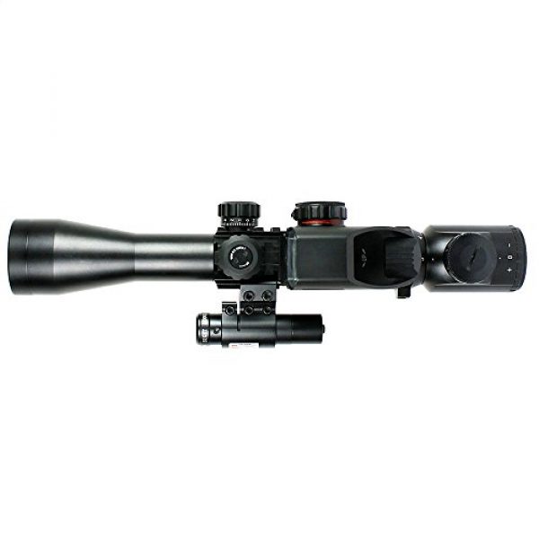 Higoo Rifle Scope 3 Higoo 3-9X40 Tactical Rifle Scope Tri-Picatinny Rail Green/Red 5 Level Illumination Mil-dot Riflescope with Holographic 4 Reticle Reflex Sight & Red Laser