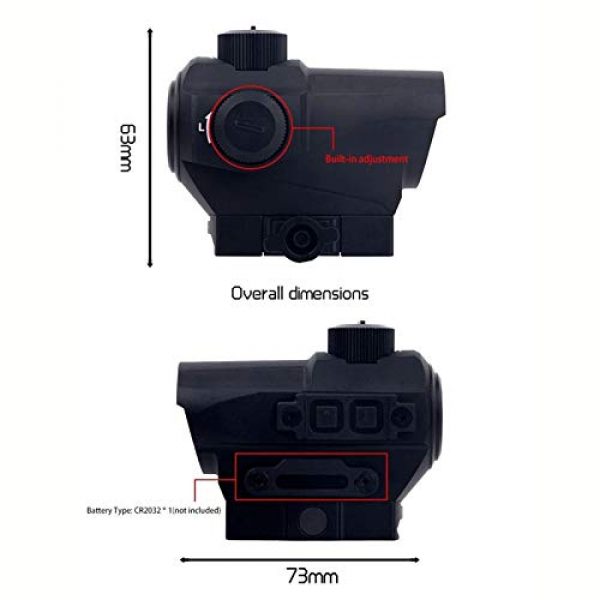 Fashion Sport Rifle Scope 4 Fashion Sport Outdoor Hunting red dot riflescope 1X27 Red Dot Sight 1.5 MOA Manual Key Switch with 20mm Riser Mount Rifle Scope