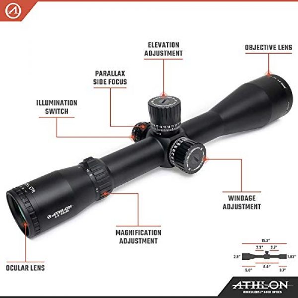 Wearable4U Rifle Scope 3 Wearable4U Athlon Optics Ares ETR 4.5-30x56, Direct Dial, Side Focus, 34mm, APLR2 FFP IR MOA Reticle Riflescope with Included Extra Battery CR2032 Lens Cleaning Pen and Lens Cleaning Cloth Bundle