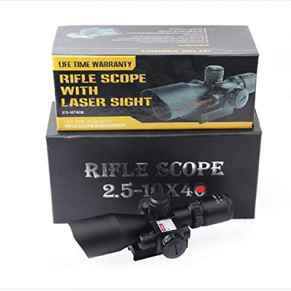 QILU Rifle Scope 1 QILU 2.5-10x40 Rifle scope - illuminated Red & Green Mil-dot Reticle With Green and Red Laser Hunting scope