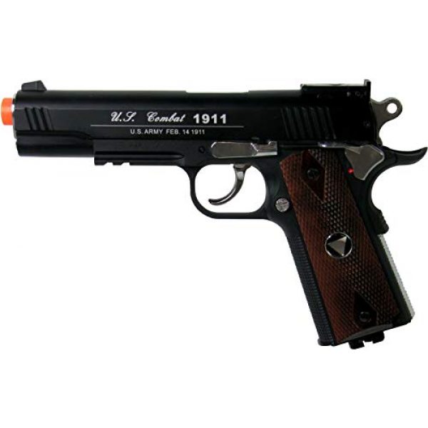 WinGun Airsoft Pistol 1 WG Special Combat Pistol 1911 CO2 Blowback Airsoft Pistol Black with Brown Grip