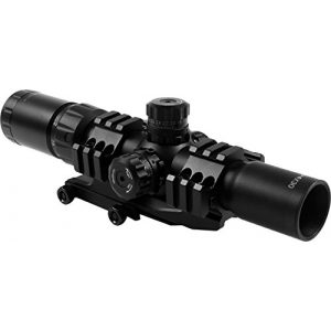 Aim Sports Rifle Scope 1 AIM Sports JTCR1 Tri Illuminated Cqb Scope with Locking Turrets/Arrow, 1.5-4X30mm