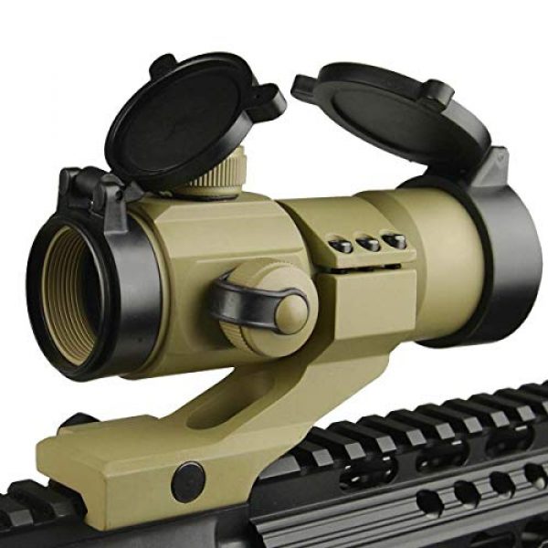 Ahlmanstr Rifle Scope 4 Ahlmanstr Micro Rifle Scope 1x30 Blue Green Red Dot Sight with Cantilever Mount Fits Weaver Rails for Hunting Shooting Range Outdoors Tan Color