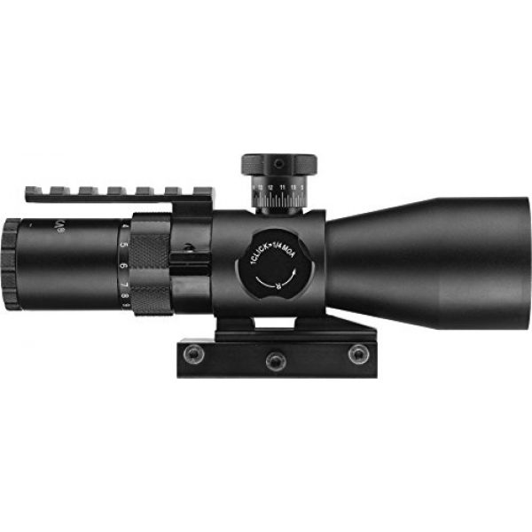 BARSKA Rifle Scope 3 BARSKA AC12468 Contour Rifle Scope 3-9x42 External Turrets Illuminated Mil-Dot Reticle with Rail & Base Mount, Black