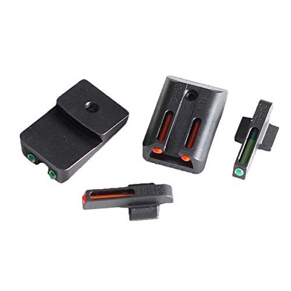 KTAIS Rifle Scope 4 KTAIS Tactical Fiber Optic Front Rear Sight Set Red Green Sight for Hunting 1911 Cut .270/.450 Gun Pistol Handgun (Color : A)