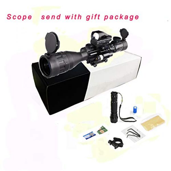 XOPin Rifle Scope 7 Hunting 4-16x50AO Rifle Scope Combo Dual Illuminated with Green Laser Sight 4 Holographic Reticle Red Dot for Rail Mount
