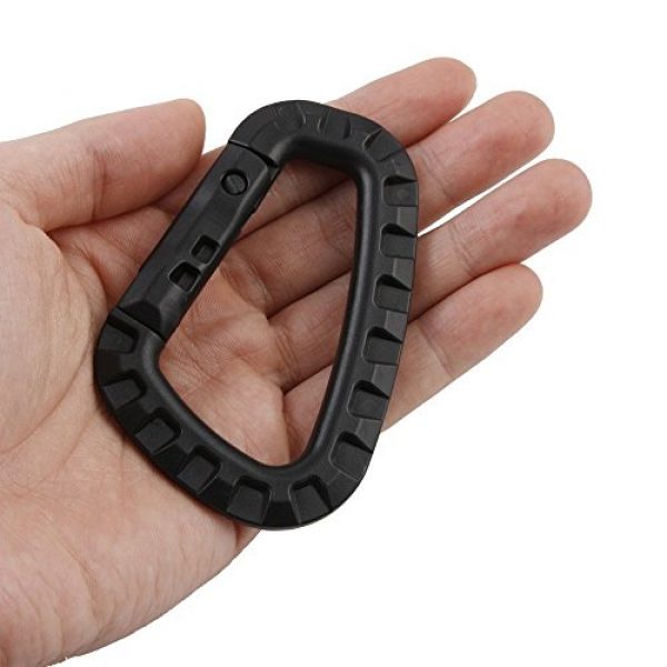 FMS Tactical Carabiner 3 Ravenox Tac Link Clip Carabiner | Heavy Duty Carabiner Clip | Black Locking Carabiner For Tactical Gear, Military, Outdoor Use | Large Carabiner For Camping Accessories | Polymer Carabiner D Ring Clip