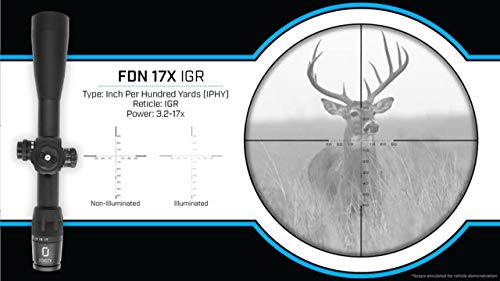 U.S. Optics Rifle Scope 7 U.S. Optics FDN-17X Riflescope, 3.2-17x50mm, 34mm Tube, FFP, IGR Reticle, 1/4 IPHY FDN 17X IGR