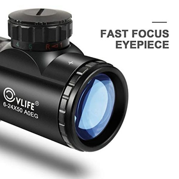 CVLIFE Rifle Scope 2 CVLIFE Hunting Rifle Scope 6-24x50 AOE Red and Green Illuminated Gun Scope with Free Mount