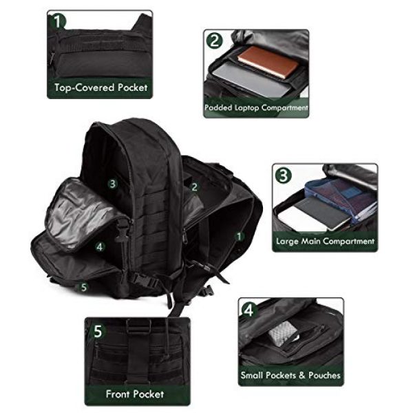 Supersun Tactical Backpack 3 Supersun Tactical Military Backpack Molle - 35L Tactical Backpack Laptop Rucksack Survival Bag Bugout Assault Pack