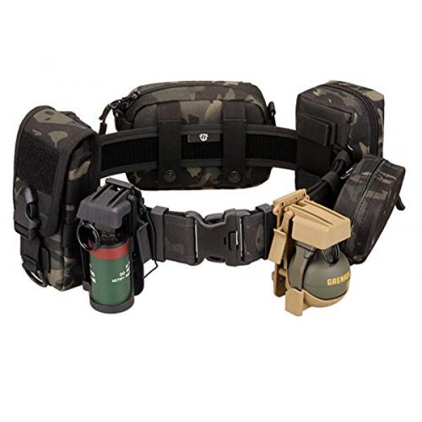 JFFCE Tactical Belt 6 JFFCE Tactical Military Patrol Belt with Side Release Buckle Heavy Duty Nylon Webbing for Outdoor Sports and Hunting