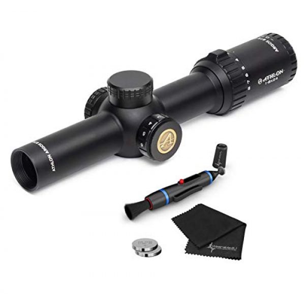 Wearable4U Rifle Scope 1 Wearable4U Athlon Optics Argos BTR GEN2 1-8x24 30mm, SFP IR MOA Reticle Riflescope with Included Extra Battery CR2032 Lens Cleaning Pen and Lens Cleaning Cloth Bundle
