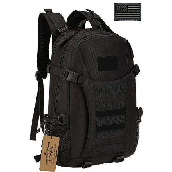 ArcEnCiel Tactical Backpack 1 ArcEnCiel Motorcycle Backpack Tactical Military Molle Gym Badminton Bag with Patch - Rain Cover Included