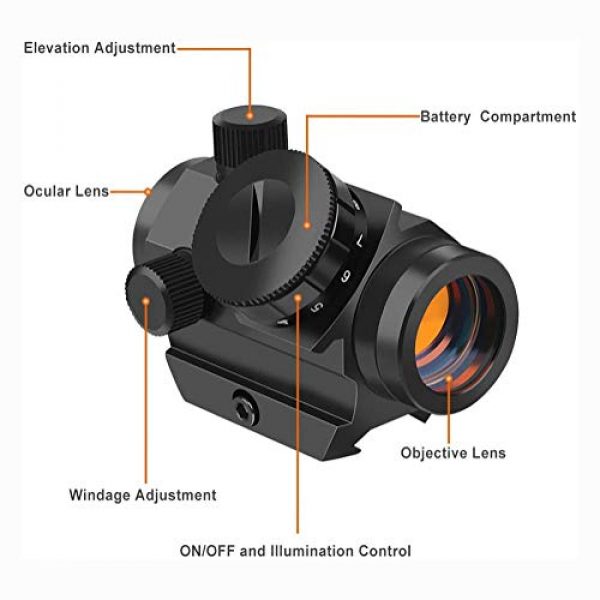 MUJING Rifle Scope 3 Red Dot Sight 4 MOA Gun Sight Rifle Scope with 1 inch Riser Mount